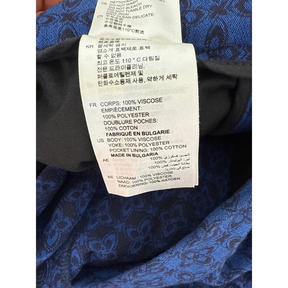 Sandro Blue & Black High Waisted Straight Leg Pants Designer Size 0 / XS - Picture 6 of 7